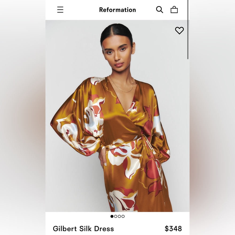 Reformation Gilbert Silk Dress NWOT
